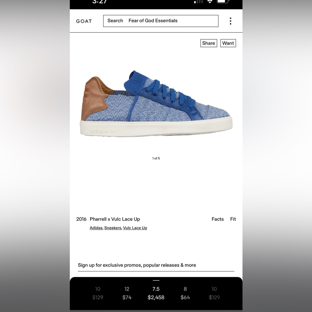 Pharrell Addidas Vulc 7.5